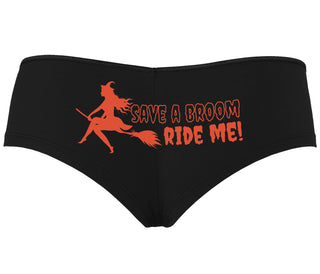 Save A Broom - Ride Me - Witch - Black Boyshort