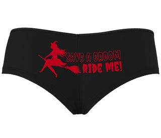 Save A Broom - Ride Me - Witch - Black Boyshort