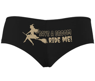 Save A Broom - Ride Me - Witch - Black Boyshort