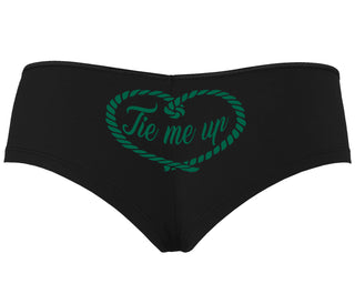Tie Me Up - Cute Rope Design - Black Boyshort