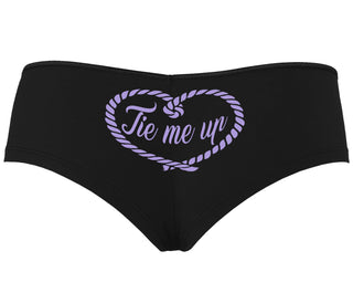 Tie Me Up - Cute Rope Design - Black Boyshort