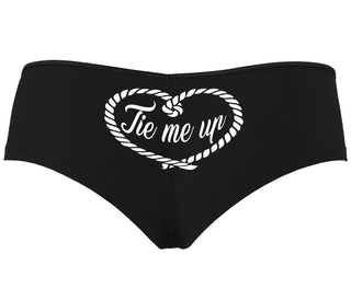 Tie Me Up - Cute Rope Design - Black Boyshort