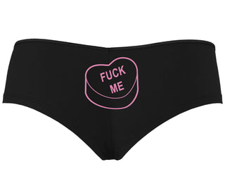 Fuck Me - Valentines Day Candy - Black Boyshort