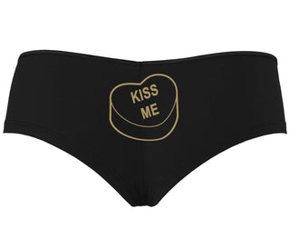 Valentines Day Candy - Kiss Me - Black Boyshort