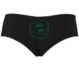 Valentines Day Candy - Kiss Me - Black Boyshort