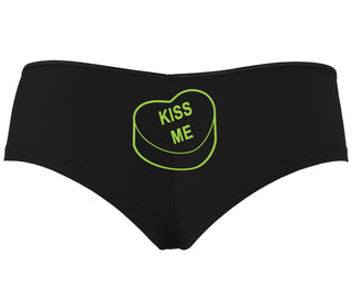 Valentines Day Candy - Kiss Me - Black Boyshort