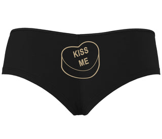 Valentines Day Candy - Kiss Me - Black Boyshort