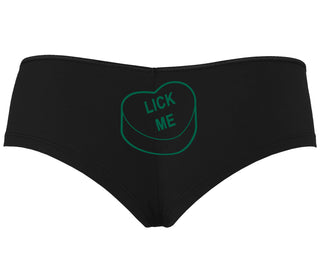 Valentines Day Candy - Lick Me - Black Boyshort