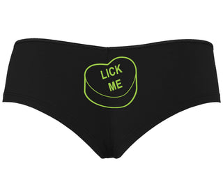 Valentines Day Candy - Lick Me - Black Boyshort