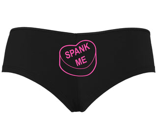 Valentines Day Candy - Spank Me - Black Boyshort