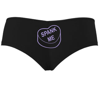 Valentines Day Candy - Spank Me - Black Boyshort