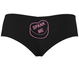 Valentines Day Candy - Spank Me - Black Boyshort