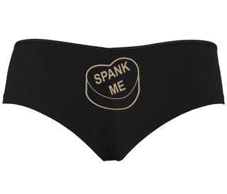 Valentines Day Candy - Spank Me - Black Boyshort