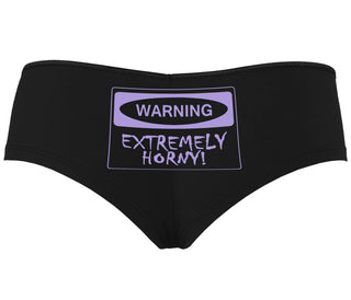 Warning Extremely Horny - Black Boyshort