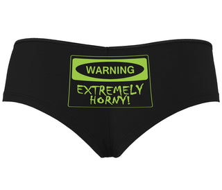 Warning Extremely Horny - Black Boyshort