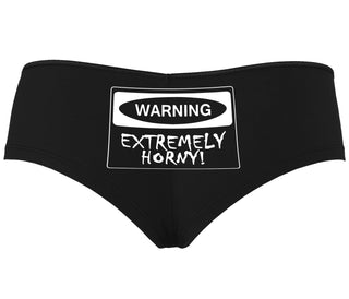 Warning Extremely Horny - Black Boyshort