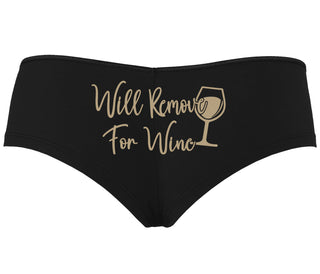 Will Remove For Wine - Black Boyshort