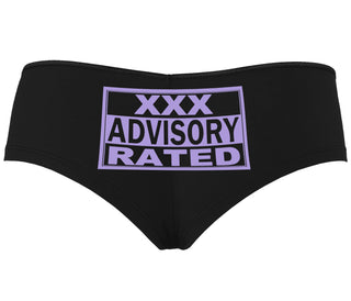 XXX Rated  Advisory Warning - Black Boyshort