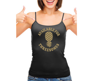 Available for Threesomes - Swinger Pineapple - Black Camisole Tank Top