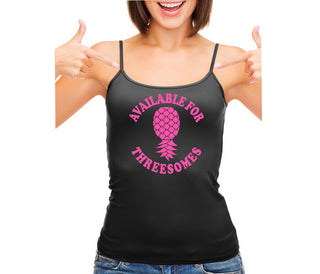 Available for Threesomes - Swinger Pineapple - Black Camisole Tank Top