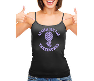 Available for Threesomes - Swinger Pineapple - Black Camisole Tank Top