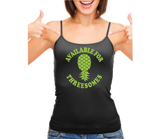 Available for Threesomes - Swinger Pineapple - Black Camisole Tank Top