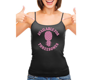 Available for Threesomes - Swinger Pineapple - Black Camisole Tank Top