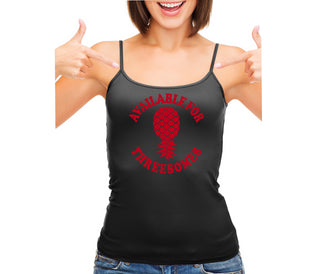 Available for Threesomes - Swinger Pineapple - Black Camisole Tank Top