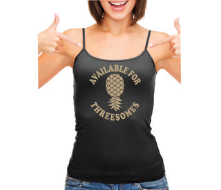 Available for Threesomes - Swinger Pineapple - Black Camisole Tank Top