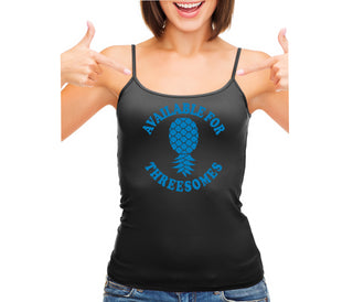 Available for Threesomes - Swinger Pineapple - Black Camisole Tank Top