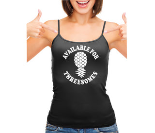 Available for Threesomes - Swinger Pineapple - Black Camisole Tank Top