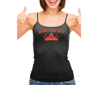 Black Cock Slut - Queen of Spades - Black Camisole Tank Top