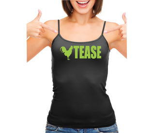 Cock Tease - Rooster - Black Camisole Tank Top