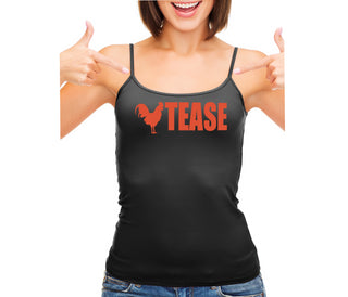 Cock Tease - Rooster - Black Camisole Tank Top