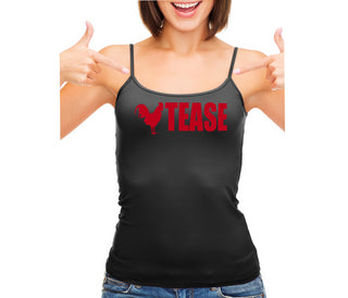 Cock Tease - Rooster - Black Camisole Tank Top