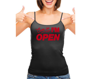 Cum In I'm Open - Black Camisole Tank Top