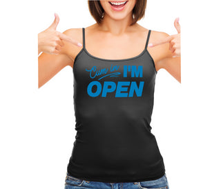 Cum In I'm Open - Black Camisole Tank Top
