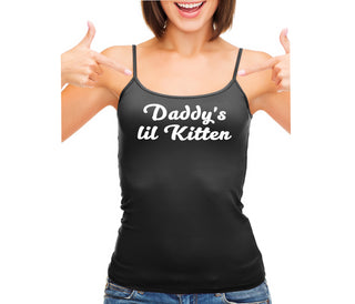 Daddys Little Kitten - Black Camisole Tank Top