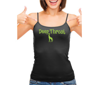 Deepthroat - Funny Giraffe Logo - Black Camisole Tank Top