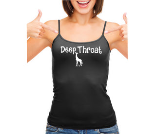 Deepthroat - Funny Giraffe Logo - Black Camisole Tank Top