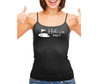 Hole In One - Funny Golf - Black Camisole Tank Top