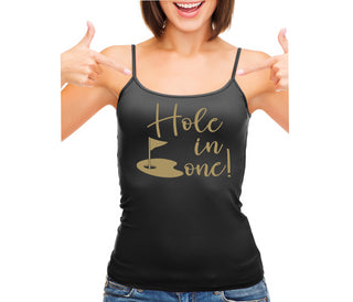 Hole In One - Suggestive Golf - Black Camisole Tank Top