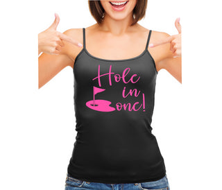 Hole In One - Suggestive Golf - Black Camisole Tank Top