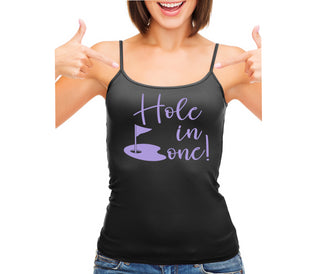 Hole In One - Suggestive Golf - Black Camisole Tank Top