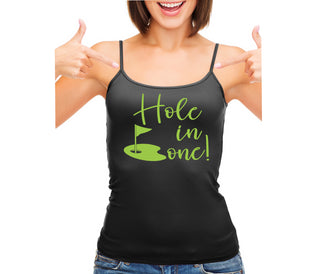 Hole In One - Suggestive Golf - Black Camisole Tank Top