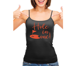 Hole In One - Suggestive Golf - Black Camisole Tank Top