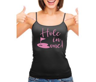 Hole In One - Suggestive Golf - Black Camisole Tank Top