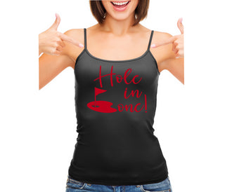 Hole In One - Suggestive Golf - Black Camisole Tank Top