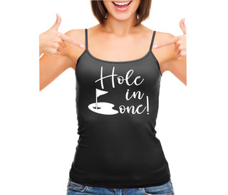 Hole In One - Suggestive Golf - Black Camisole Tank Top