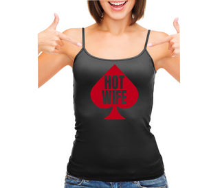 Hot Wife Spade Symbol - Black Camisole Tank Top
